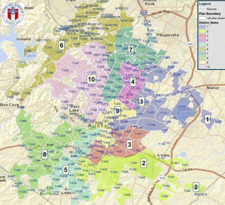 Austin Tx ζώνη χάρτη