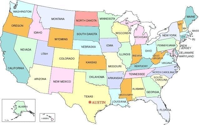 Austin στις ηπα χάρτη