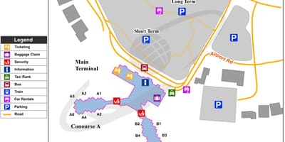 Austin airport χάρτης τερματικό