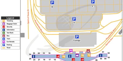 Austin Bergstrom international airport χάρτης