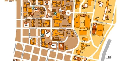Χάρτης της ut Austin πανεπιστημιούπολη
